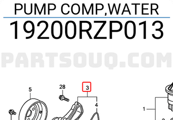 Honda 19200RZP013 PUMP COMP,WATER