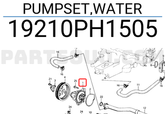 Honda 19210PH1505 PUMPSET,WATER
