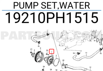 Honda 19210PH1515 PUMP SET,WATER
