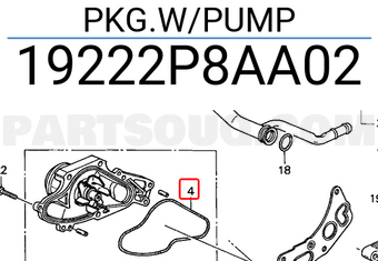 Honda 19222P8AA02 PKG.W/PUMP