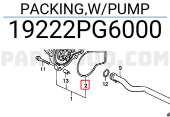 Honda 19222PG6000 PACKING,W/PUMP