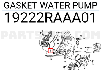 Honda 19222RAAA01 GASKET WATER PUMP