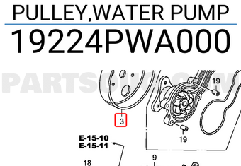 Honda 19224PWA000 PULLEY,WATER PUMP