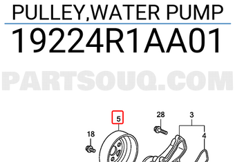 Honda 19224R1AA01 PULLEY,WATER PUMP