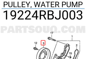 Honda 19224RBJ003 PULLEY, WATER PUMP