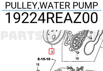 Honda 19224REAZ00 PULLEY,WATER PUMP