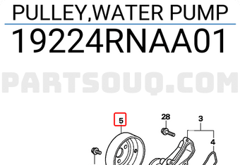 Honda 19224RNAA01 PULLEY,WATER PUMP