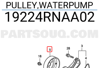 Honda 19224RNAA02 PULLEY,WATERPUMP