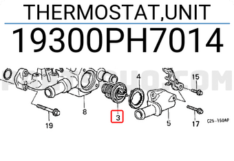 Honda 19300PH7014 THERMOSTAT,UNIT