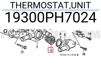 Honda 19300PH7024 THERMOSTAT,UNIT