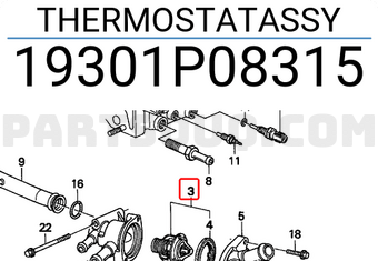 Honda 19301P08315 THERMOSTATASSY
