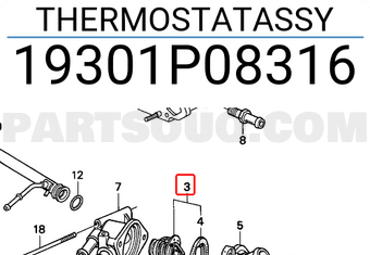 Honda 19301P08316 THERMOSTATASSY