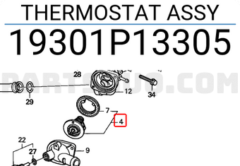 Honda 19301P13305 THERMOSTAT ASSY