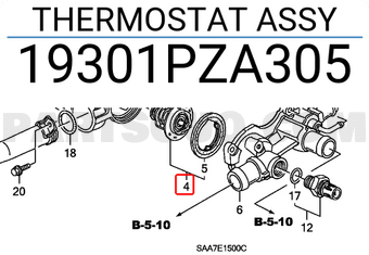 Honda 19301PZA305 THERMOSTAT ASSY