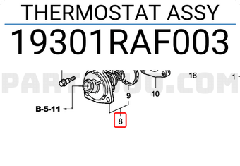 Honda 19301RAF003 THERMOSTAT ASSY
