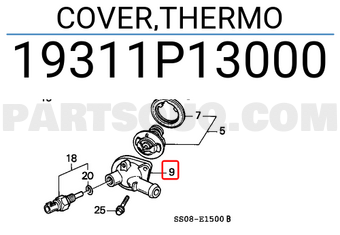 Honda 19311P13000 COVER,THERMO