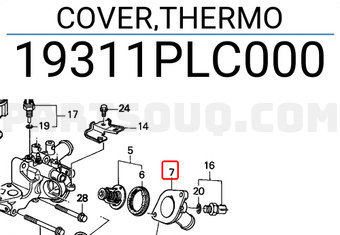 Honda 19311PLC000 COVER,THERMO