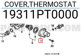Honda 19311PT0000 COVER,THERMOSTAT