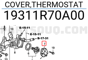 Honda 19311R70A00 COVER,THERMOSTAT