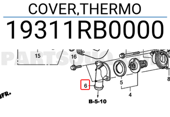 Honda 19311RB0000 COVER,THERMO