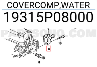 Honda 19315P08000 COVERCOMP,WATER