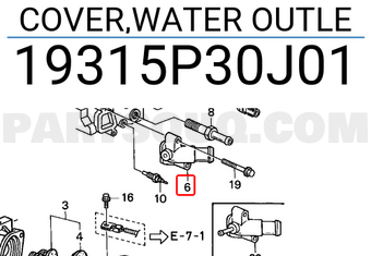 Honda 19315P30J01 COVER,WATER OUTLE