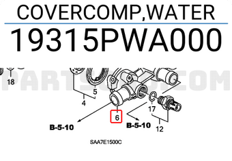 Honda 19315PWA000 COVERCOMP,WATER