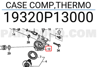 Honda 19320P13000 CASE COMP,THERMO