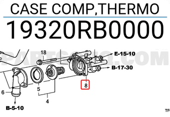 Honda 19320RB0000 CASE COMP,THERMO