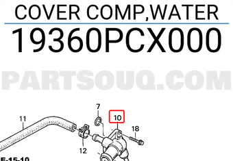 Honda 19360PCX000 COVER COMP,WATER