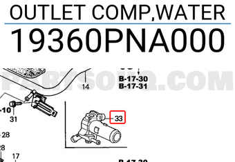 Honda 19360PNA000 OUTLET COMP,WATER