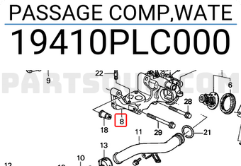 Honda 19410PLC000 PASSAGE COMP,WATE