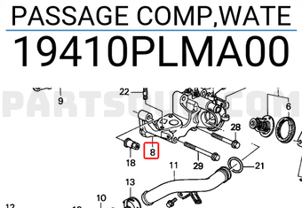 Honda 19410PLMA00 PASSAGE COMP,WATE