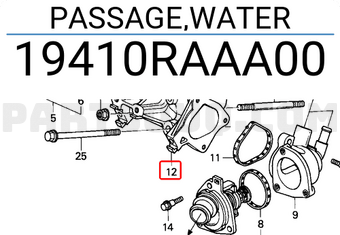Honda 19410RAAA00 PASSAGE,WATER