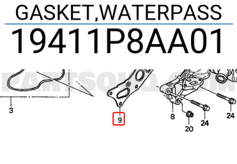 Honda 19411P8AA01 GASKET,WATERPASS