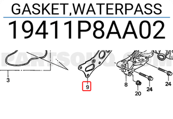 Honda 19411P8AA02 GASKET,WATERPASS