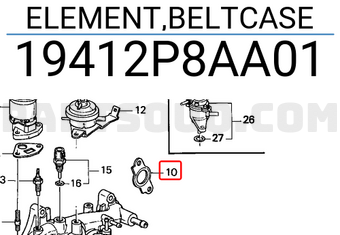 Honda 19412P8AA01 ELEMENT,BELTCASE