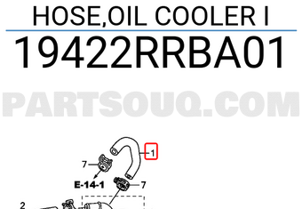 Honda 19422RRBA01 HOSE,OIL COOLER I