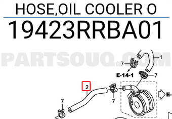 Honda 19423RRBA01 HOSE,OIL COOLER O