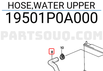Honda 19501P0A000 HOSE,WATER UPPER