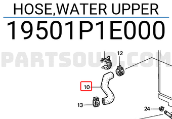 Honda 19501P1E000 HOSE,WATER UPPER