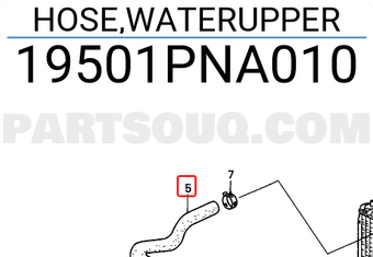 Honda 19501PNA010 HOSE,WATERUPPER