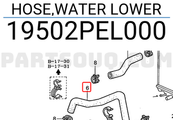 Honda 19502PEL000 HOSE,WATER LOWER