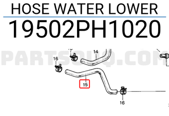 Honda 19502PH1020 HOSE WATER LOWER