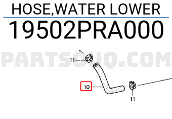 Honda 19502PRA000 HOSE,WATER LOWER
