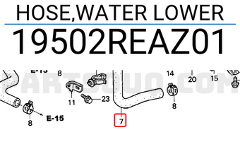 Honda 19502REAZ01 HOSE,WATER LOWER