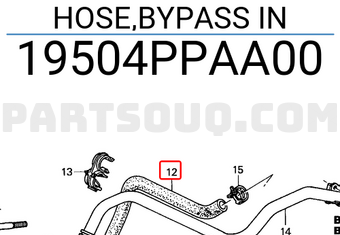 Honda 19504PPAA00 HOSE,BYPASS IN