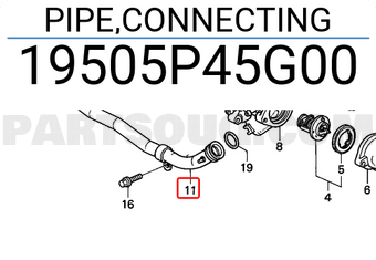 Honda 19505P45G00 PIPE,CONNECTING