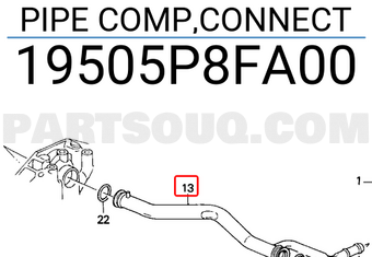 Honda 19505P8FA00 PIPE COMP,CONNECT