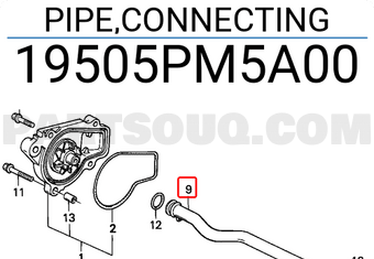 Honda 19505PM5A00 PIPE,CONNECTING